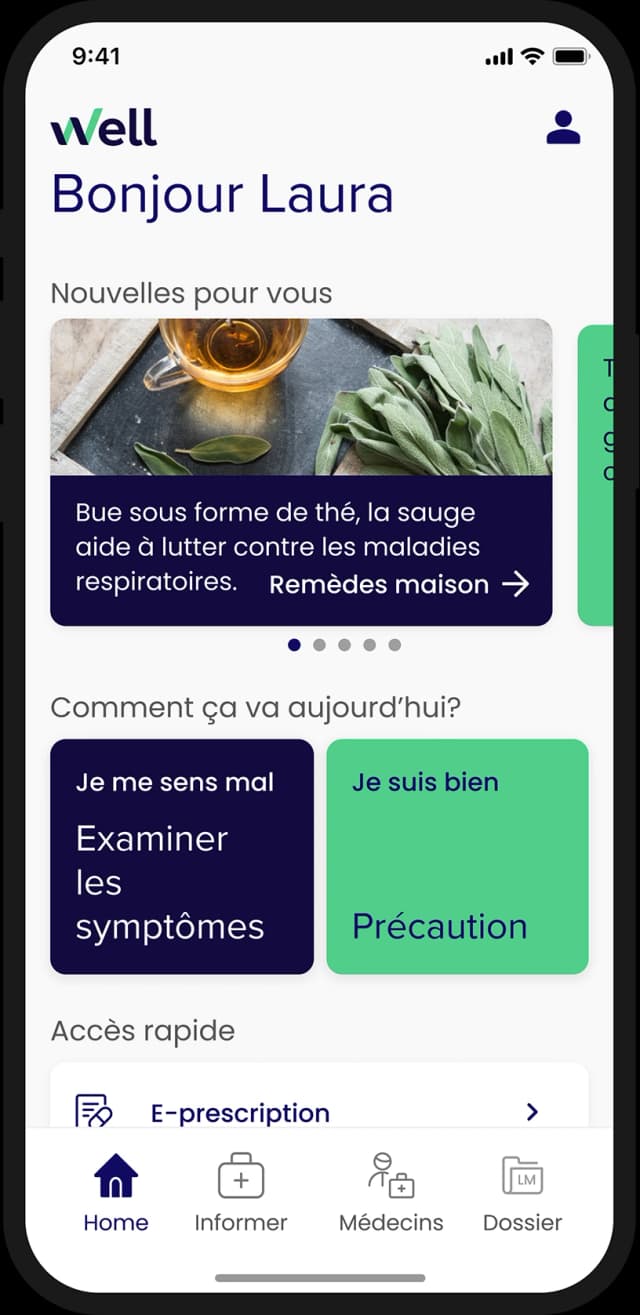 Well-App: Page d'accueil - Actualités, fonctionnalités clés et vue d'ensemble